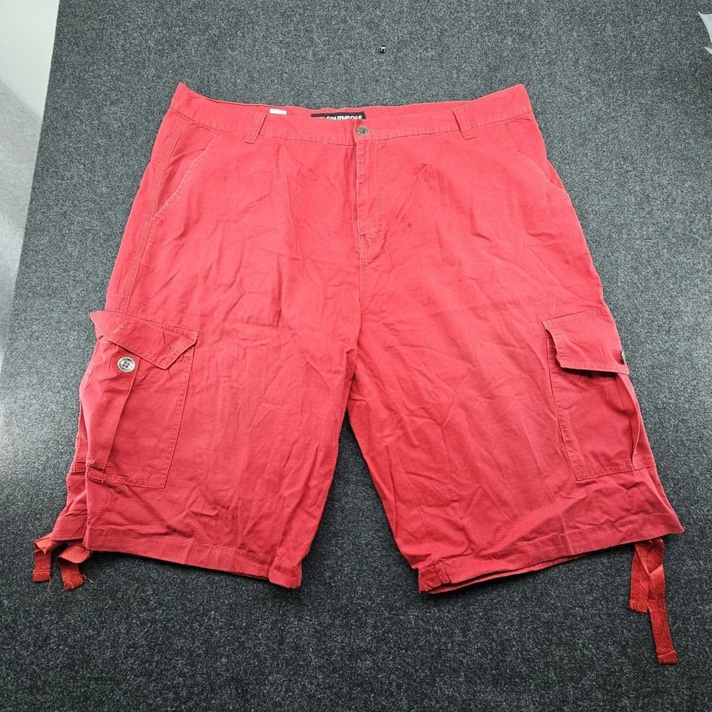 Vintage South Pole Cargo Shorts Mens sz 42 Red Ripstop Hip Hop Streetwear Baggy